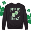 St. Patrick's Day feelin' lucky clover dice adult crew neck DARK sweatshirt