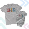 Brother or sister groovy font big lil matching sibling shirt set