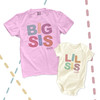 Brother or sister big lil bro or sis stitch font matching sibling shirt set