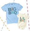 Brother or sister big lil bro or sis stitch font matching sibling shirt set