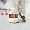 Merry evergreen scent hand poured luxury vegan candle christmas gift