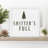 Christmas tree shitter's full rustic farmhouse wood frame wall art print sign