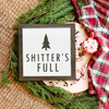 Christmas tree shitter's full rustic farmhouse wood frame wall art print sign