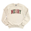 Merry simple collegiate text adult crew neck sweatshirt