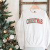 Christmas simple collegiate text adult crew neck sweatshirt