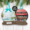 Memorial Jimmy Buffett if there's a heaven for me tribute quote front and optional back photo with text snowglobe ornament 