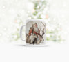 Vintage santa with reindeer hot chocolate tea coffee mug