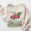 Family Christmas vintage truck personalized unisex adult crew neck sweatshirt