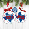 Texas Rangers 2023 World Series Champions commemorative keepsake ornament with optional custom back text and/or photo