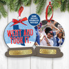 2023 World Series Champions Texas Rangers went and took it front and optional back photo with text snowglobe ornament 