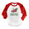 Family Christmas vintage truck personalized raglan shirt with pants option