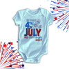 First 4th of July red white and cute fireworks personalized bodysuit or Tshirt