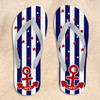 July 4th patriotic anchor women's flip flops