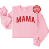 Mama or Mama's Valentine matching sweatshirts with personalized adult sleeve option 