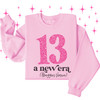 Thirteenth birthday glitter 13 a new era personalized sweatshirt