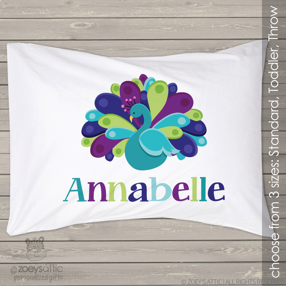personalized toddler pillow, circle monogram boy or girl custom pillow case