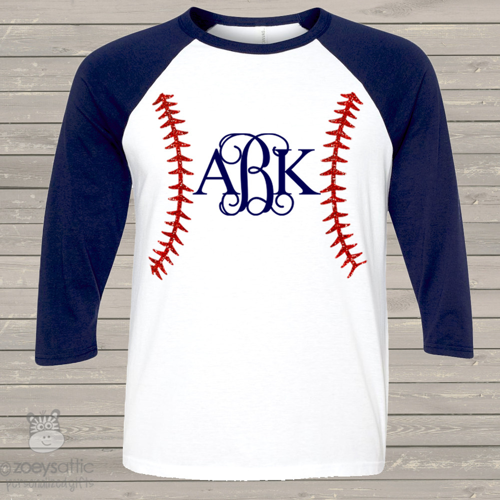 monogram baseball shirt, baseball bling custom shirt