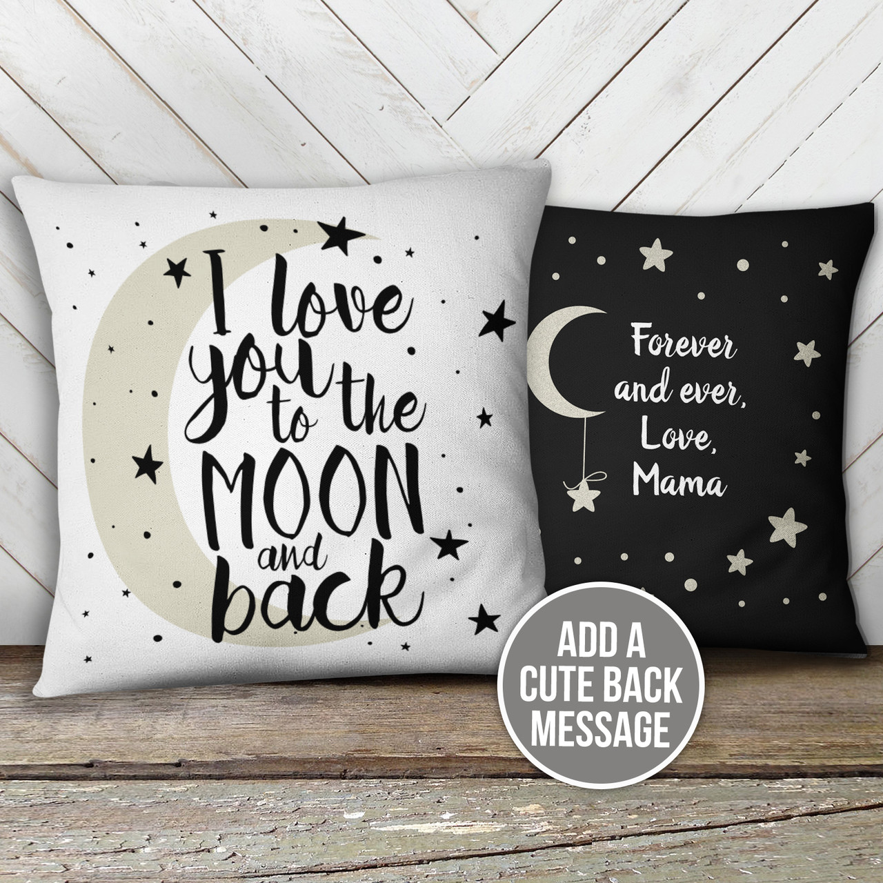 Personalized Kids Throw Pillow Love To Moon And Back Boy Or Girl