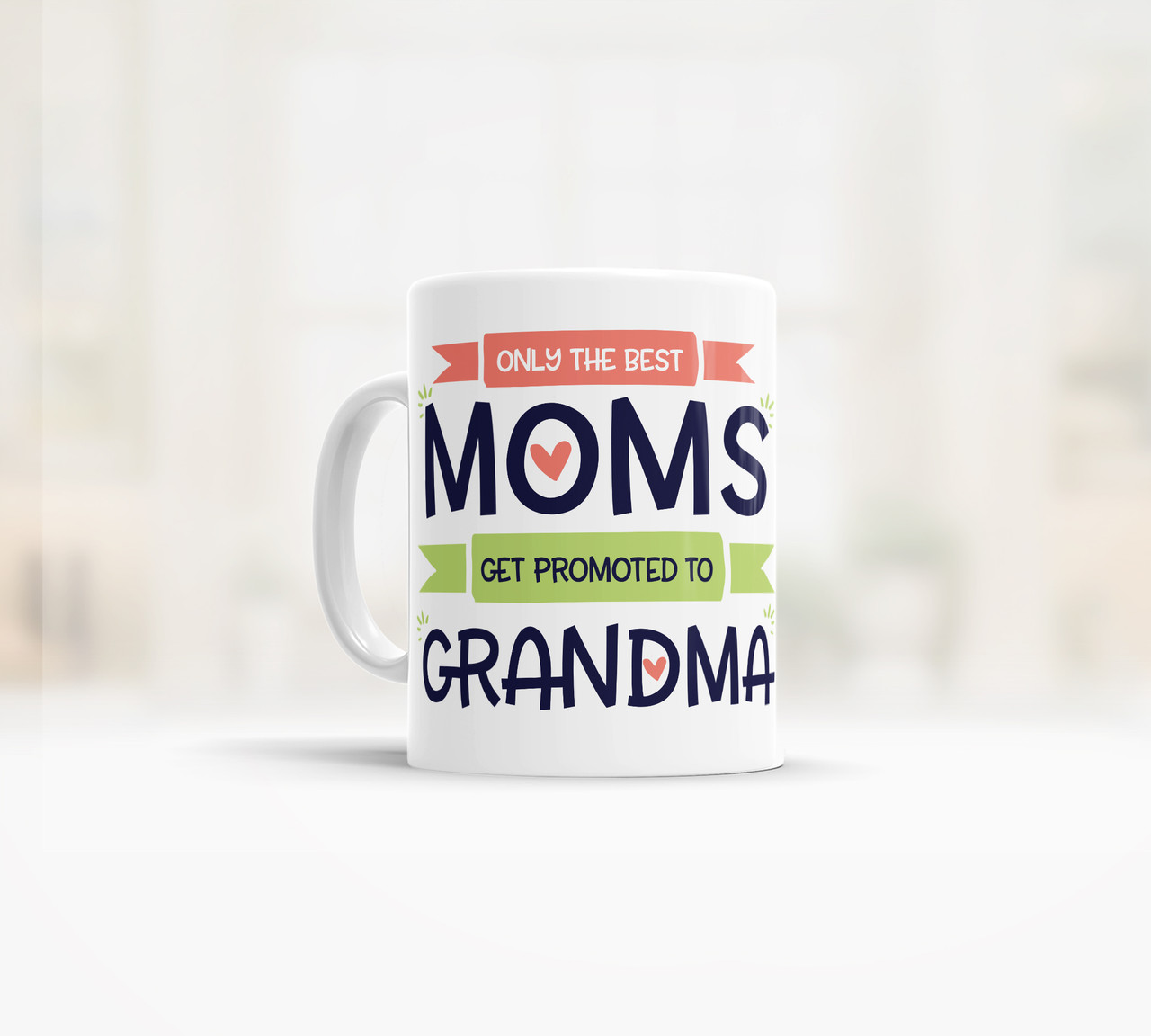 Best mom ever coffee tea mug, green leafy wreath coffee mug