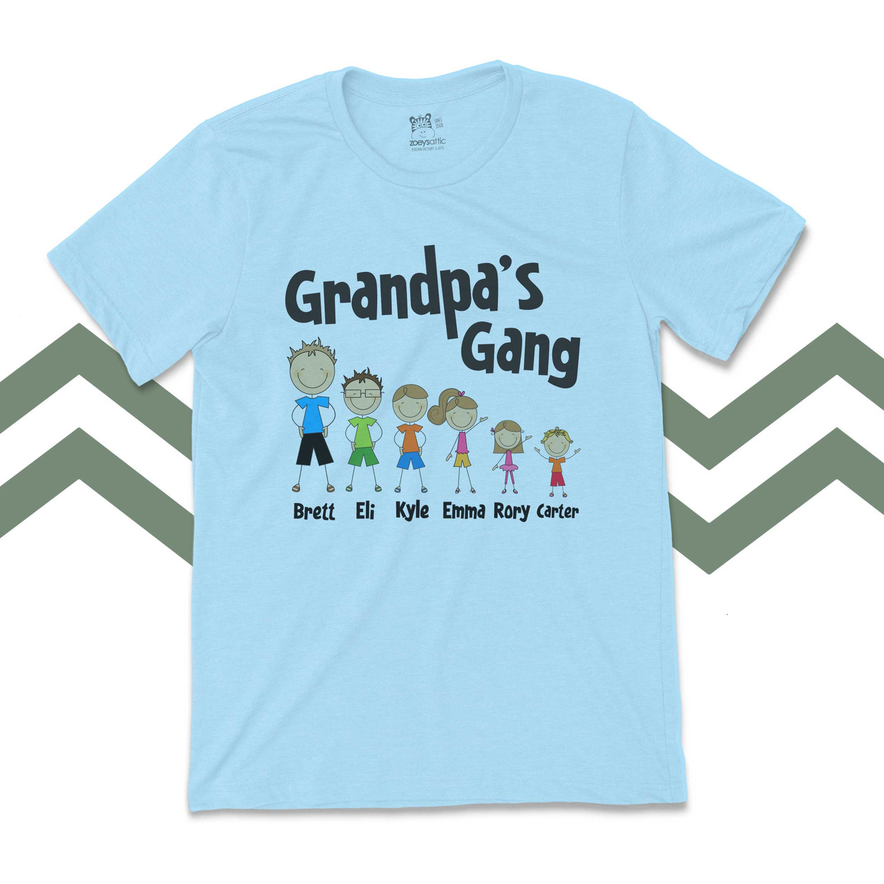 fathers day shirt stick figure family and grandpa men s t shirt