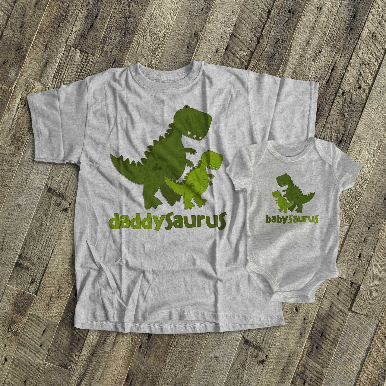 Family Matching Solid Short-sleeve Spliced Allover Dinosaur Print Belted Dresses and T-shirts Sets