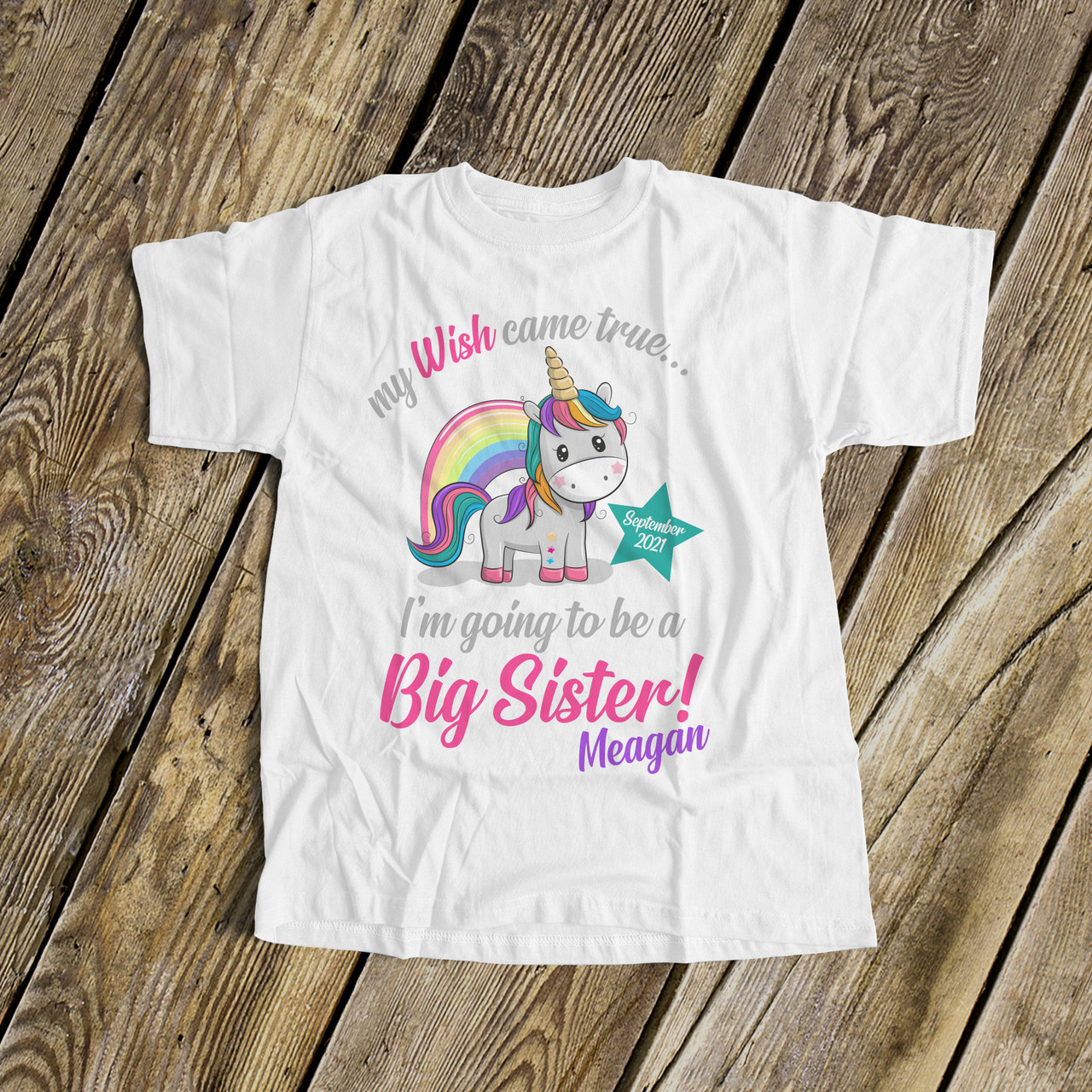 big sister shirt, whimsical unicorn big sister to be pregnancy