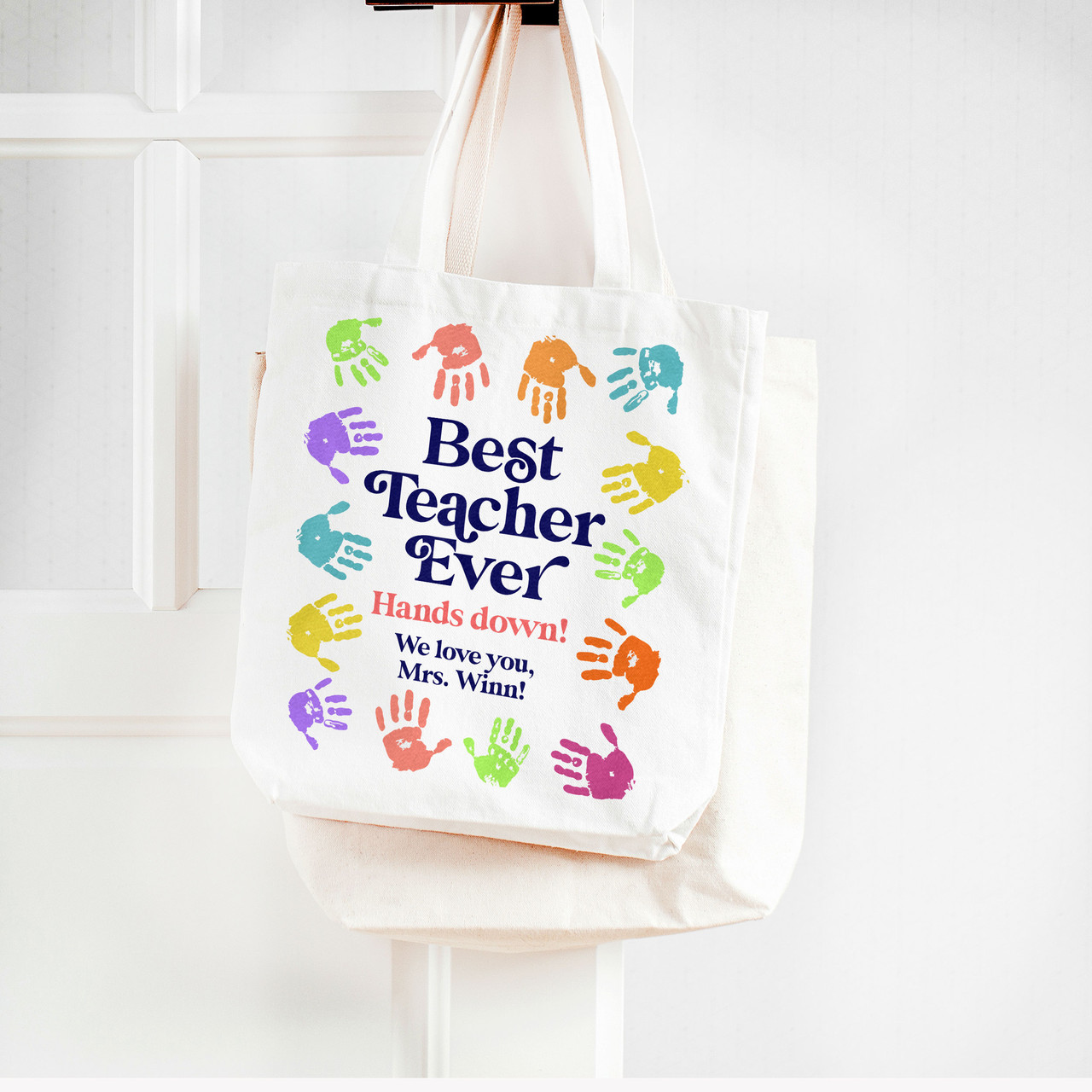Hello School Personalized Teacher Tote Bag