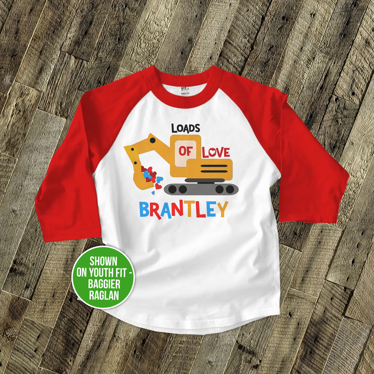shirt, construction excavator valentine 