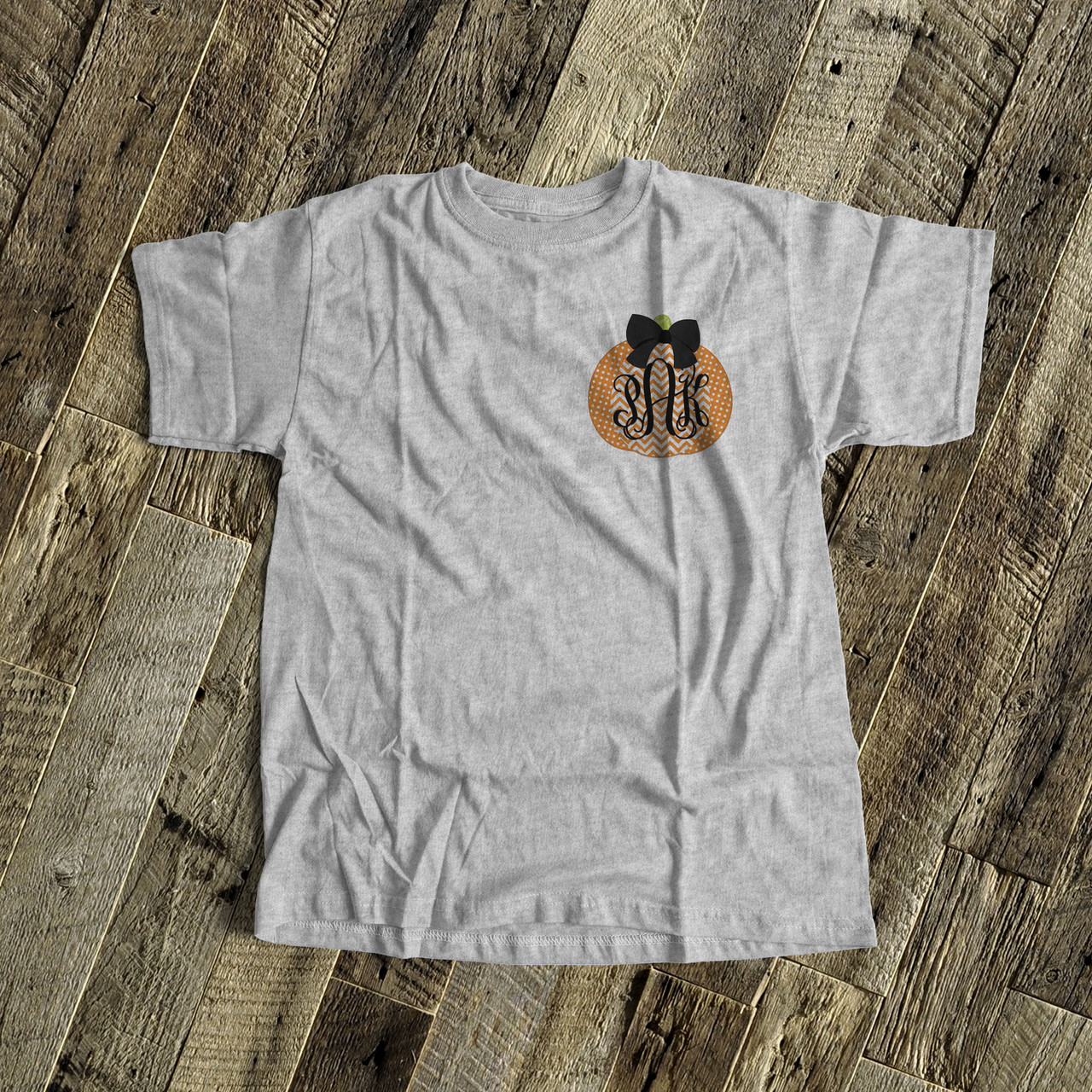 Distressed Pumpkin Monogram T-Shirt