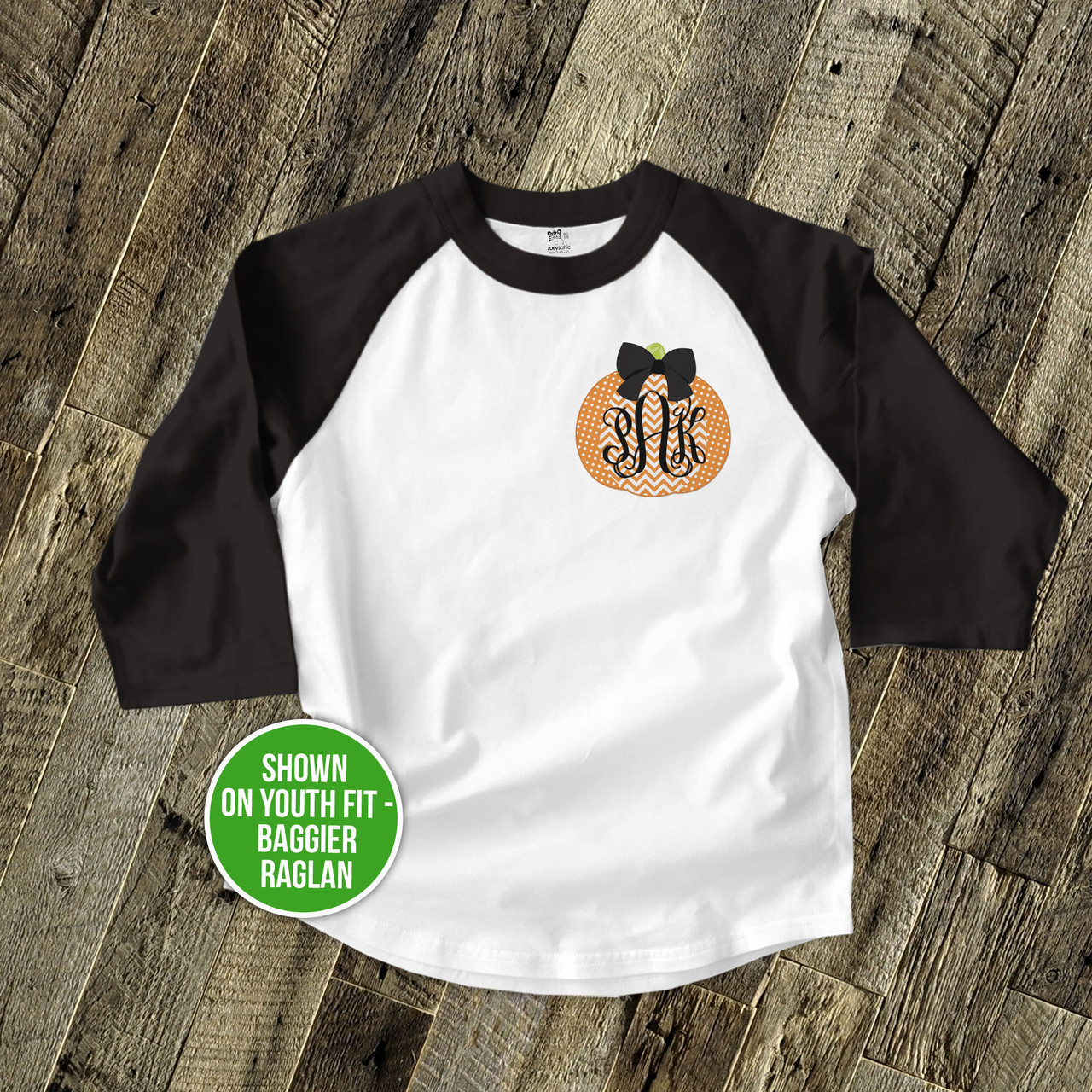 personalized kids shirt, chevron pumpkin girl, monogrammed custom