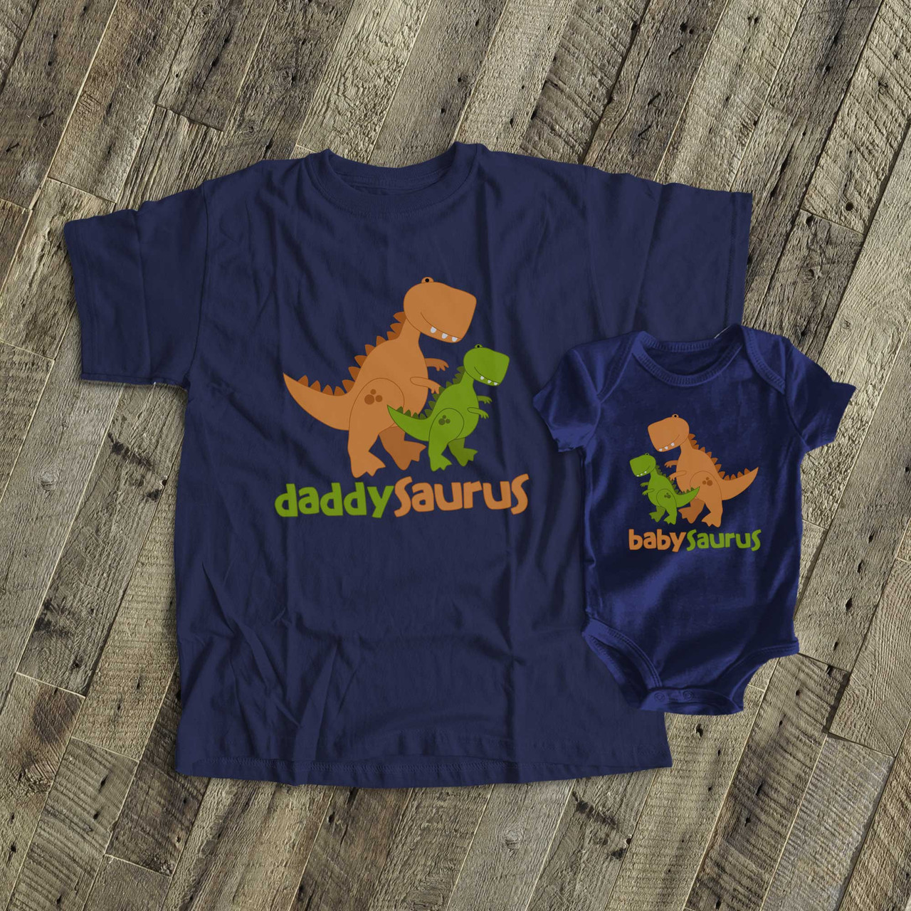 personalized DARK mens shirt, dinosaur daddy and matching t-shirt set