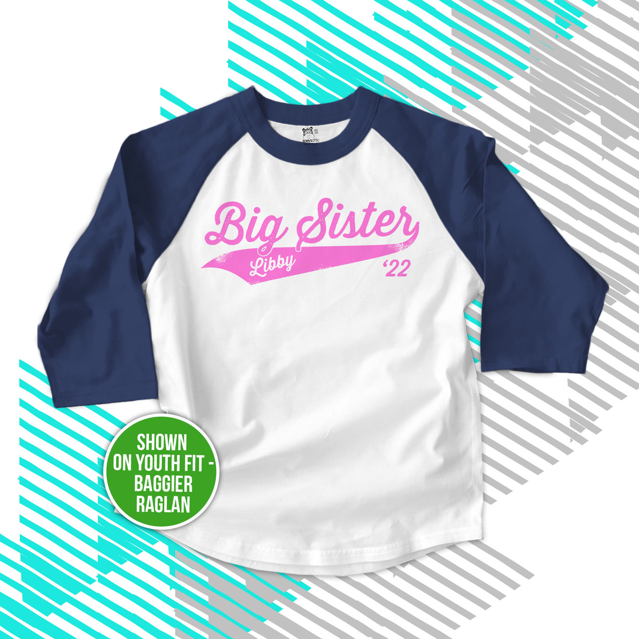 personalized kids shirt, sporty team big sister pregnancy