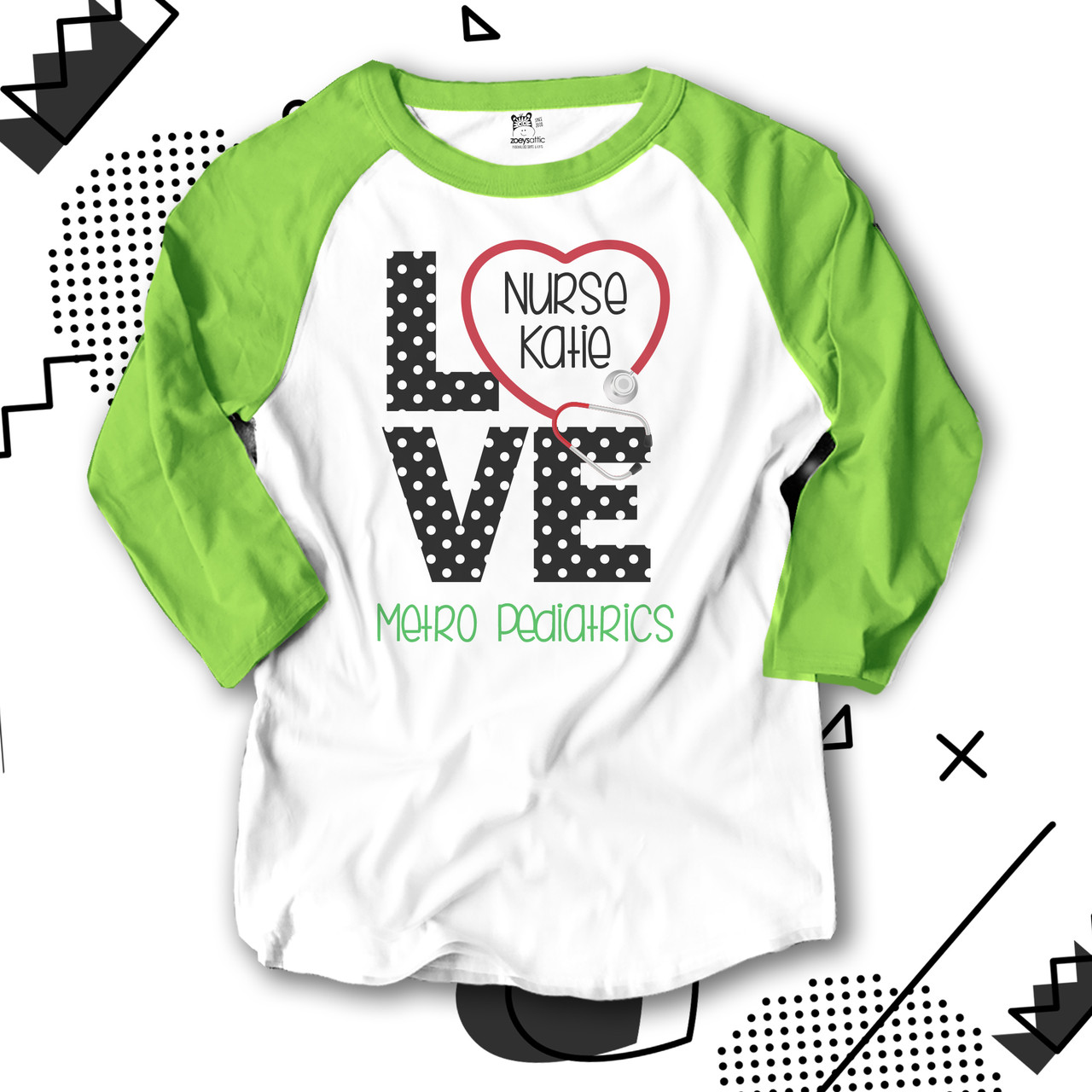 nurse shirt, love nursing personalized colorblock shirt