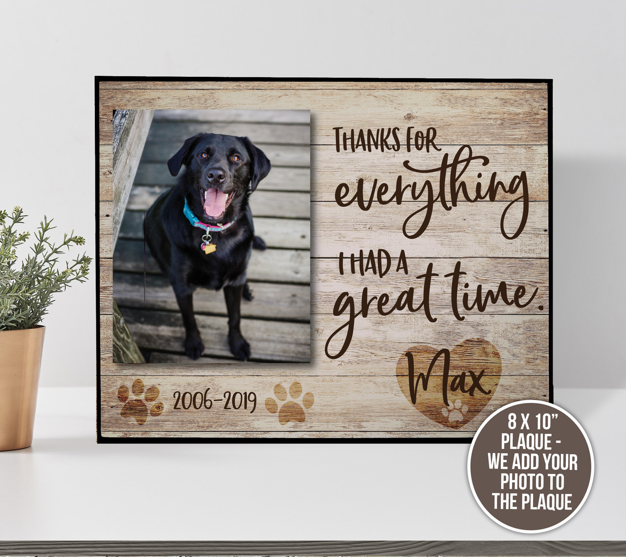 Pet memorial personalized photo frame