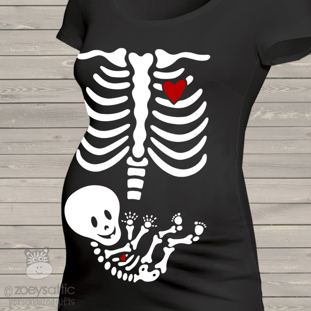 Halloween Maternity Shirt Skeleton Boy Gender Reveal Black Shirt
