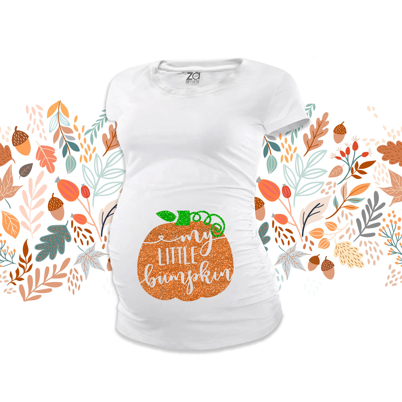 Zoey's Attic Fall Pumpkin Vine Monogram T-Shirt