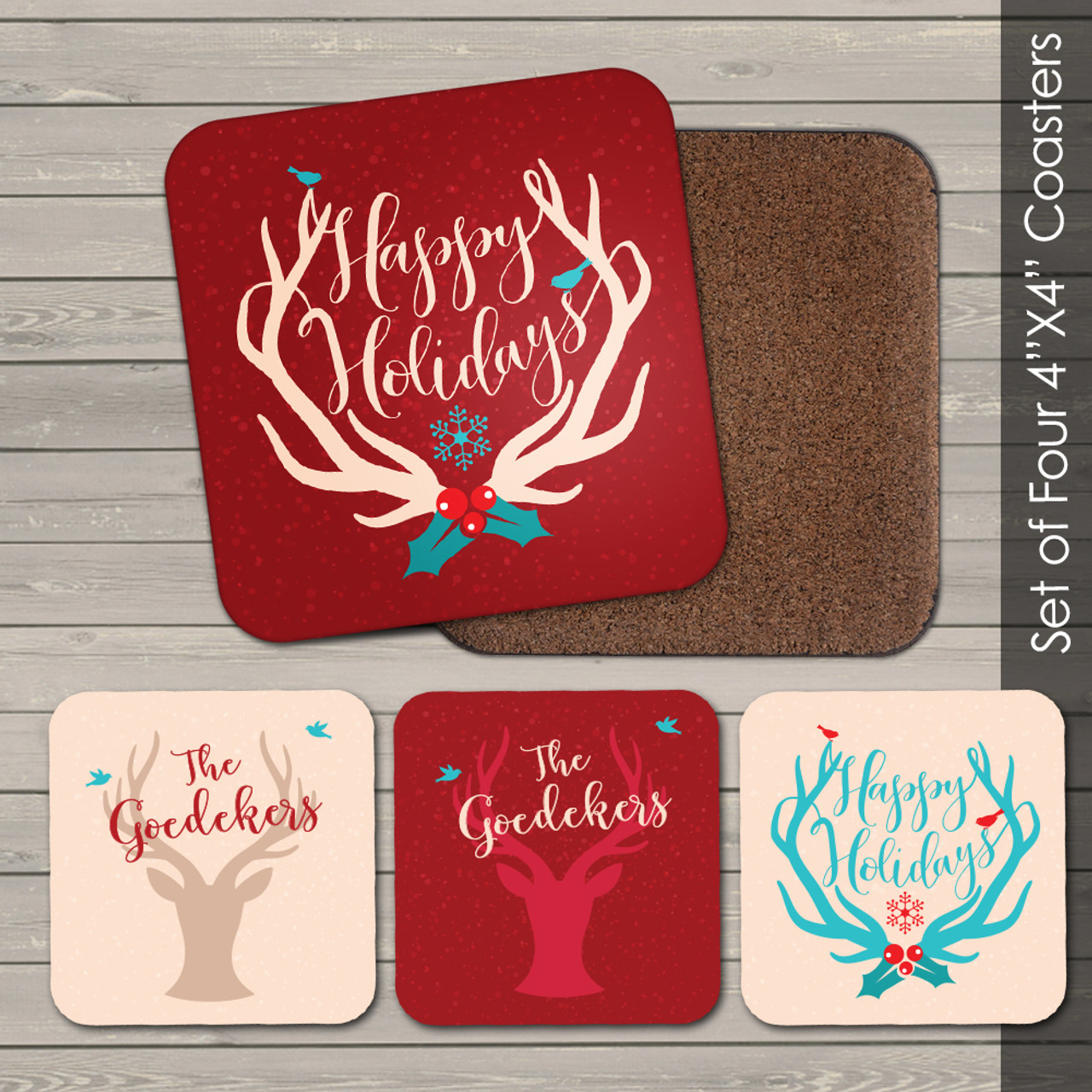 holiday drink coasters