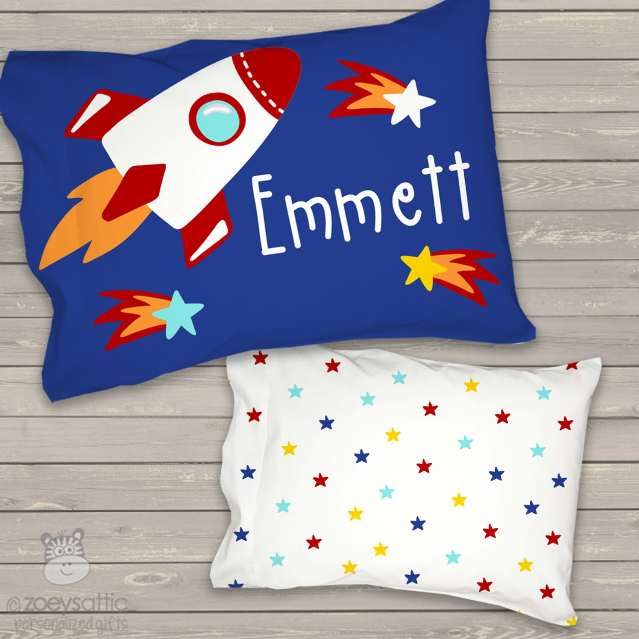 Toddler Travel Pillow Personalized Outerspace Rocketship Daycare
