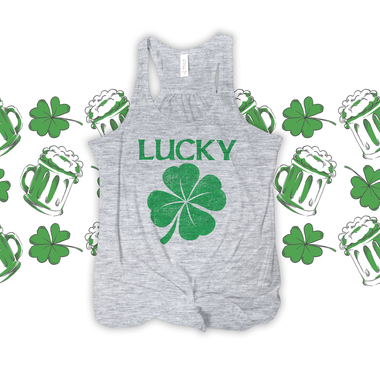 Womens St Patricks Green Irish Cute Tank Tops Graphic Crewneck Shamrock Sleeveless Shirt A-Clover S at Women's Clothing store