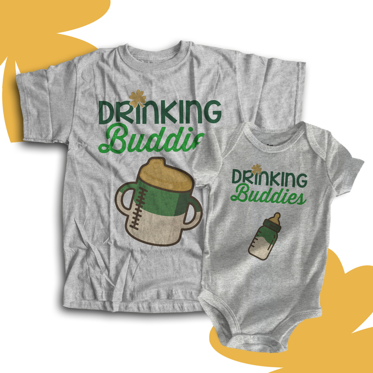 Drinking Buddies Matching Dad + Baby Shirt Set