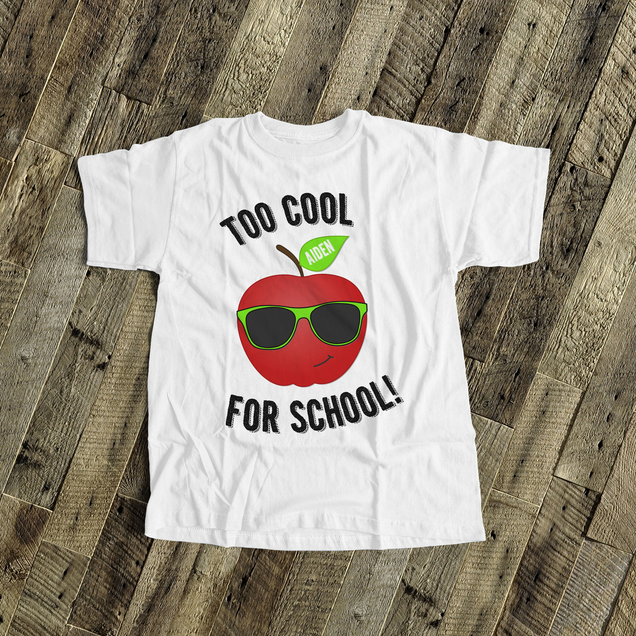 kids school shirt, too cool school tshirt