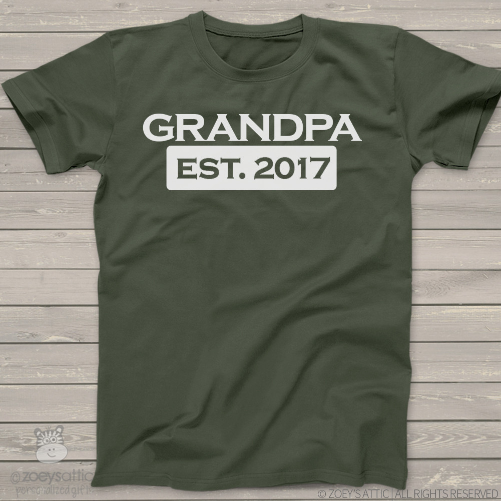mens dark shirt, grandpa establishe custom t-shirt