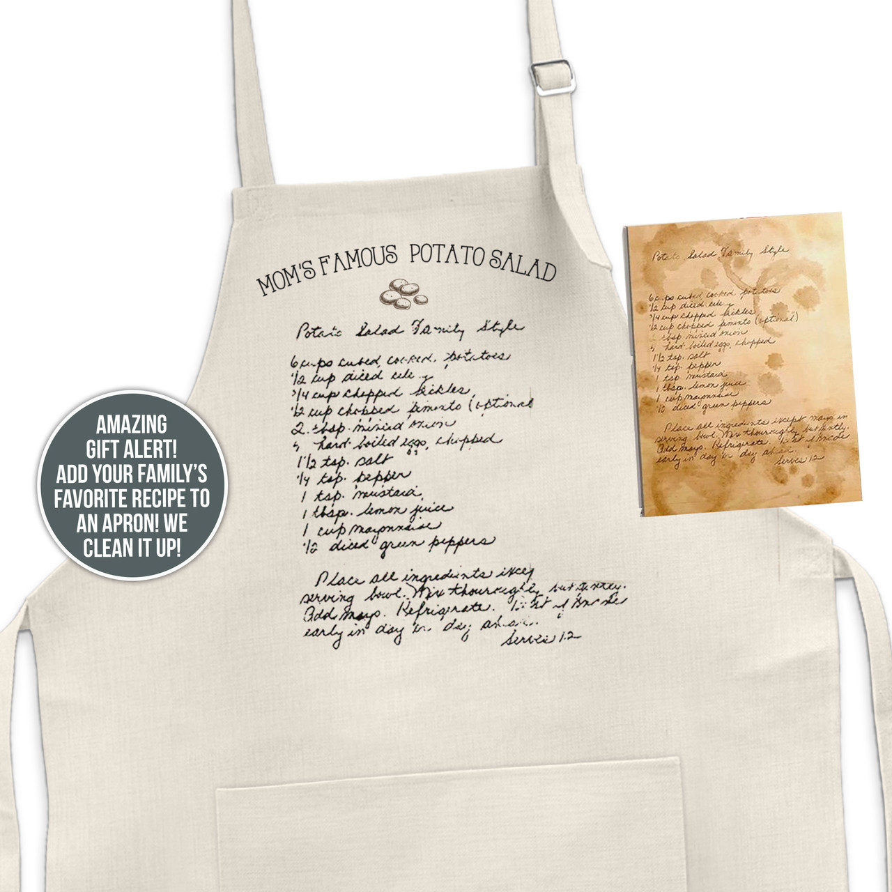 Mom's Kitchen Served With Love Personalized Apron