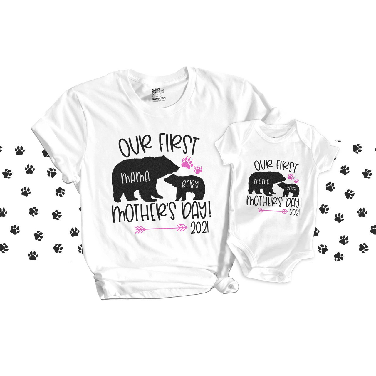 Motherhood Themed T-Shirt, Mother's Day Gift (Best Nana/Mama Bear/1st