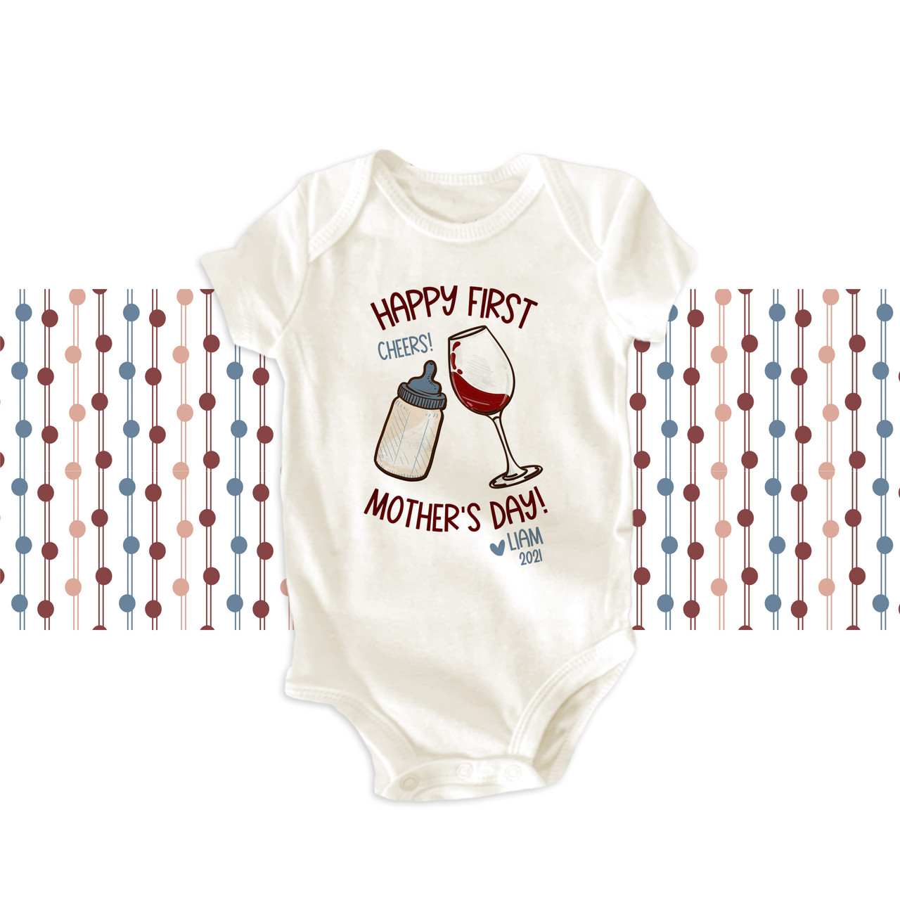 Happy Mothers First Mothers Day Onesie Girl Boy Mothers Day