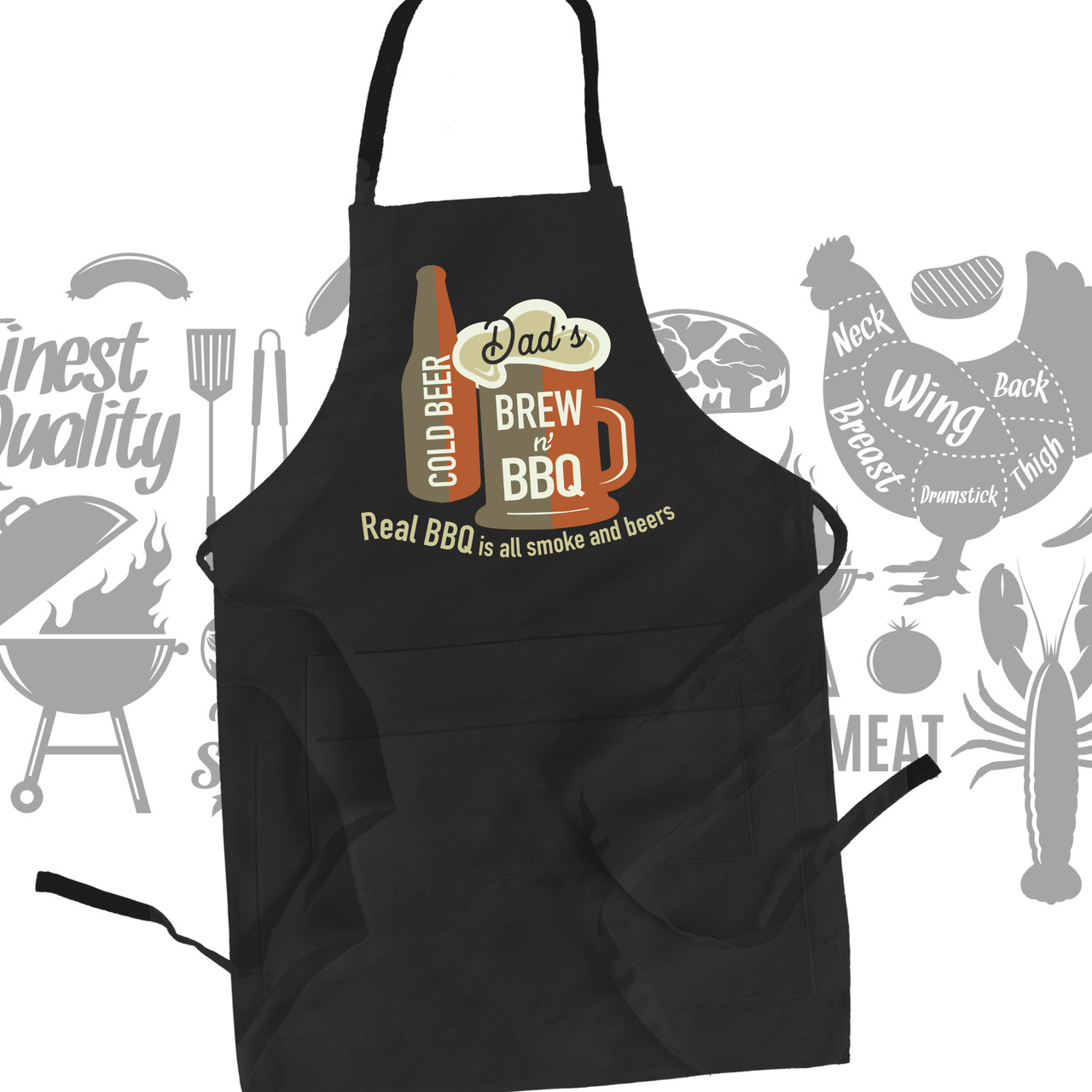 Protein Chef Apron, BBQ Cooking Apron, Meal Prep Apron, Gym Dad