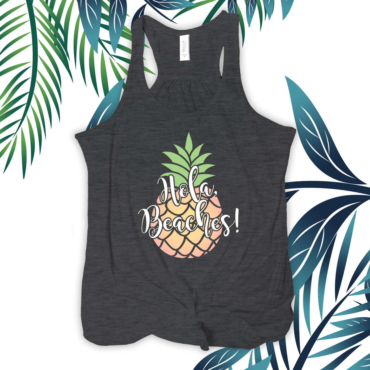 hola beach shirt, pineapple beach tank top