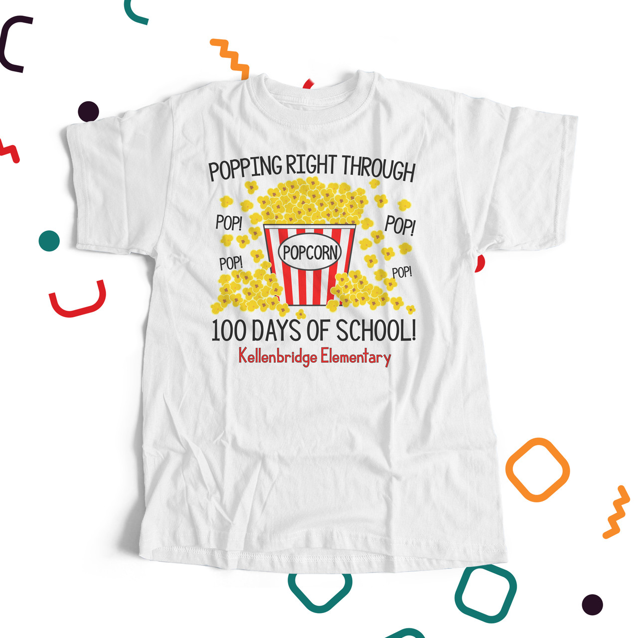 Teacher 100 days popcorn Tshirt