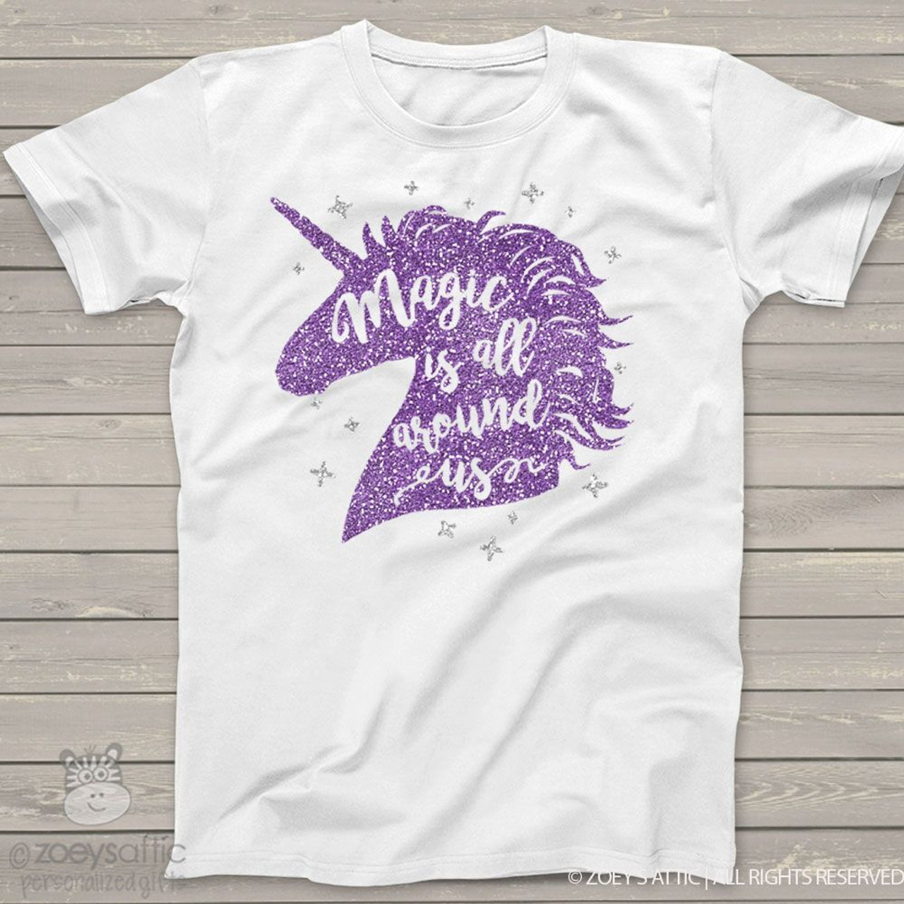 girls glitter shirt, sparkly magical unicorn t-shirt