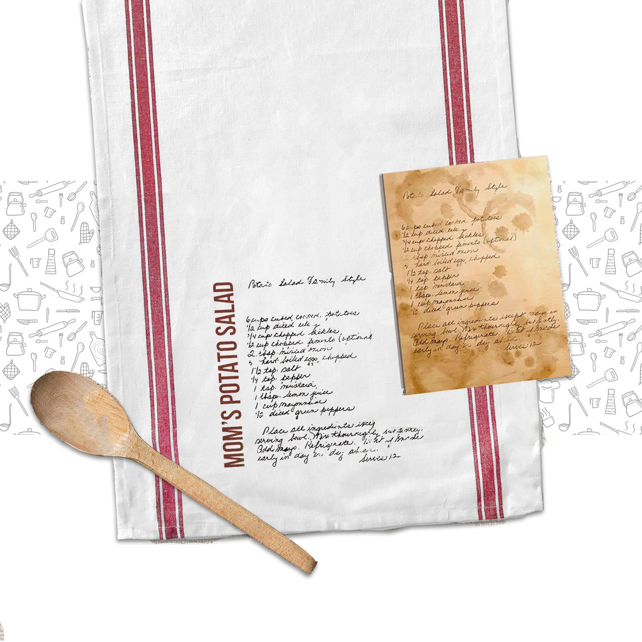 Our Family Recipes: A Meals and Memories Keepsake (Striped Linen)